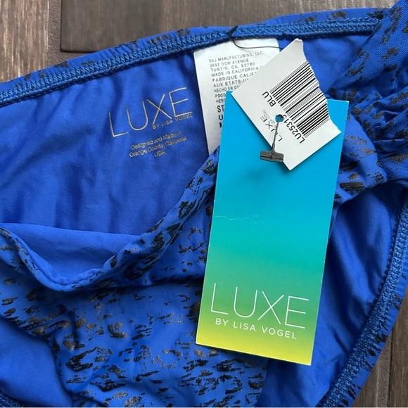 NWT LUXE by Lisa Vogel Blue Animal Print Bikini Swimsuit Sz 6 - Picture 8 of 9